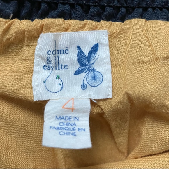 Anthropologie x Edme & Esyllte Saffron Yellow and Black Matriarch Skirt Size 4 - Picture 7 of 7